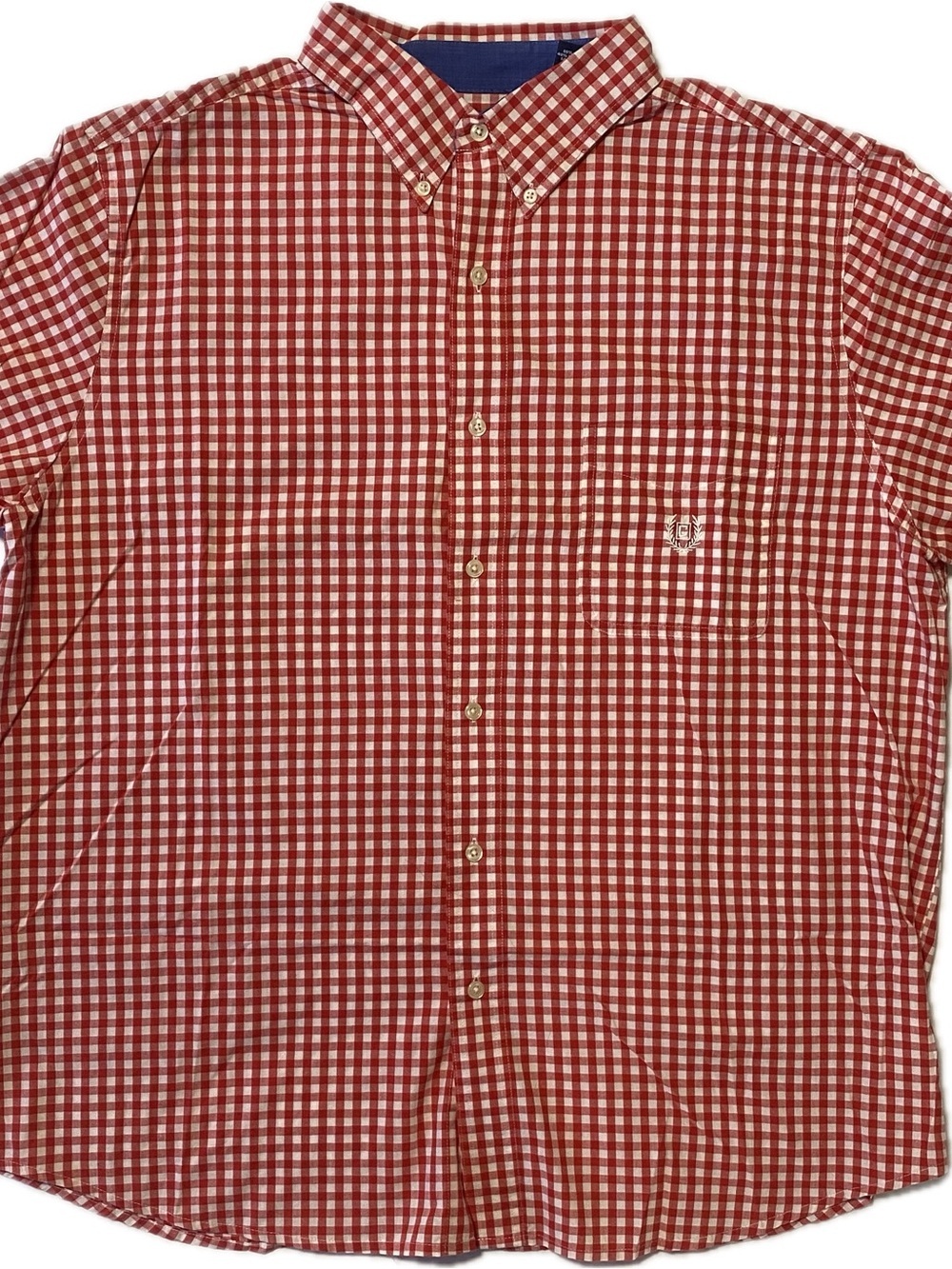 Chaps Red and White Check Button-Down Shirt